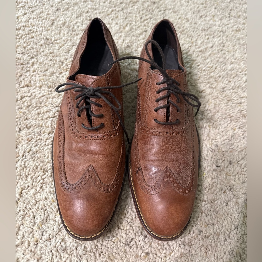 Cole Haan Men’s Wingtip Oxford Shoes Brown Leather Size 10.5 M